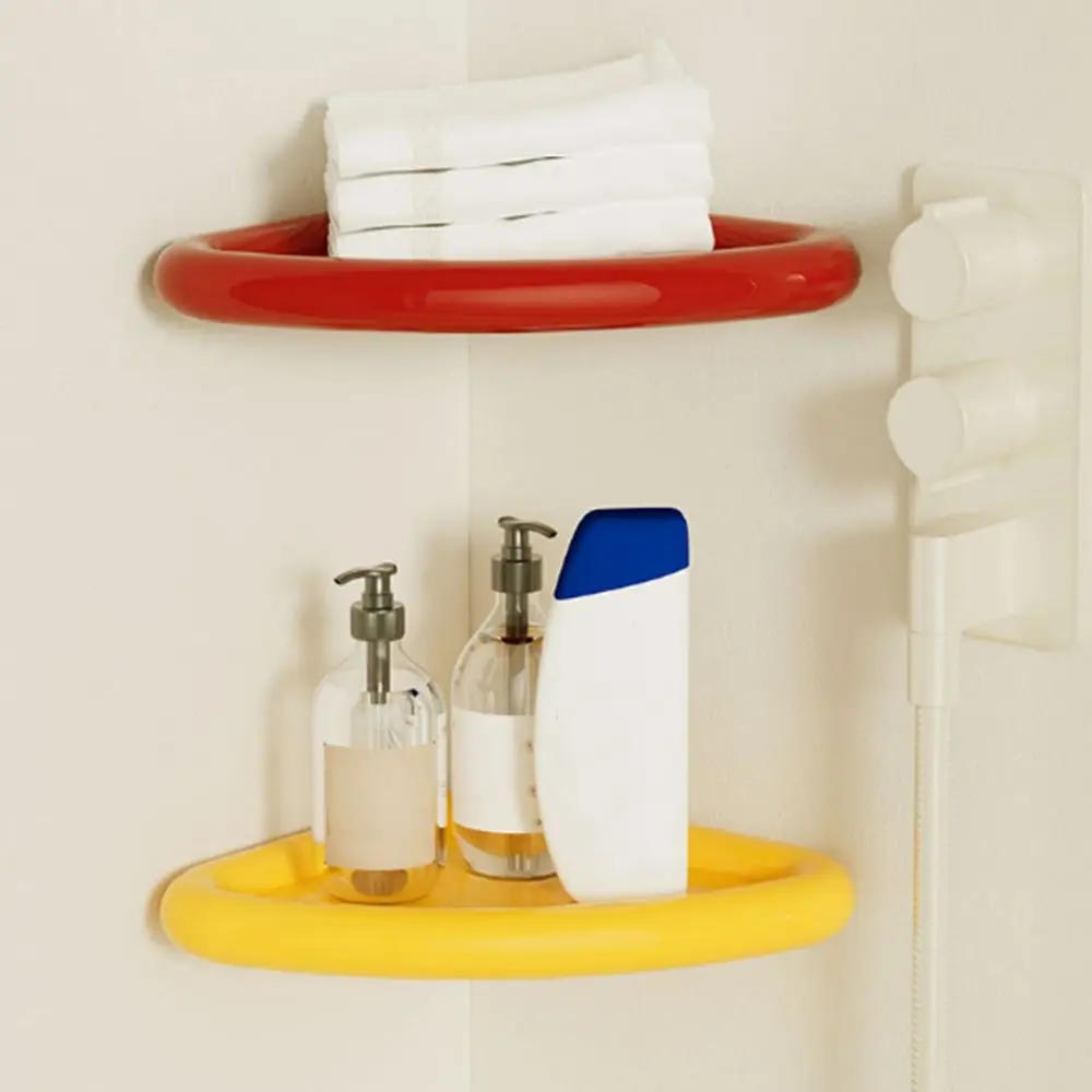 Wandmontierte Badezimmer-Schweberegale Verstärkte Kunststoff-Saugnapf-Eckregale Abtropfbares Design Wasserdicht