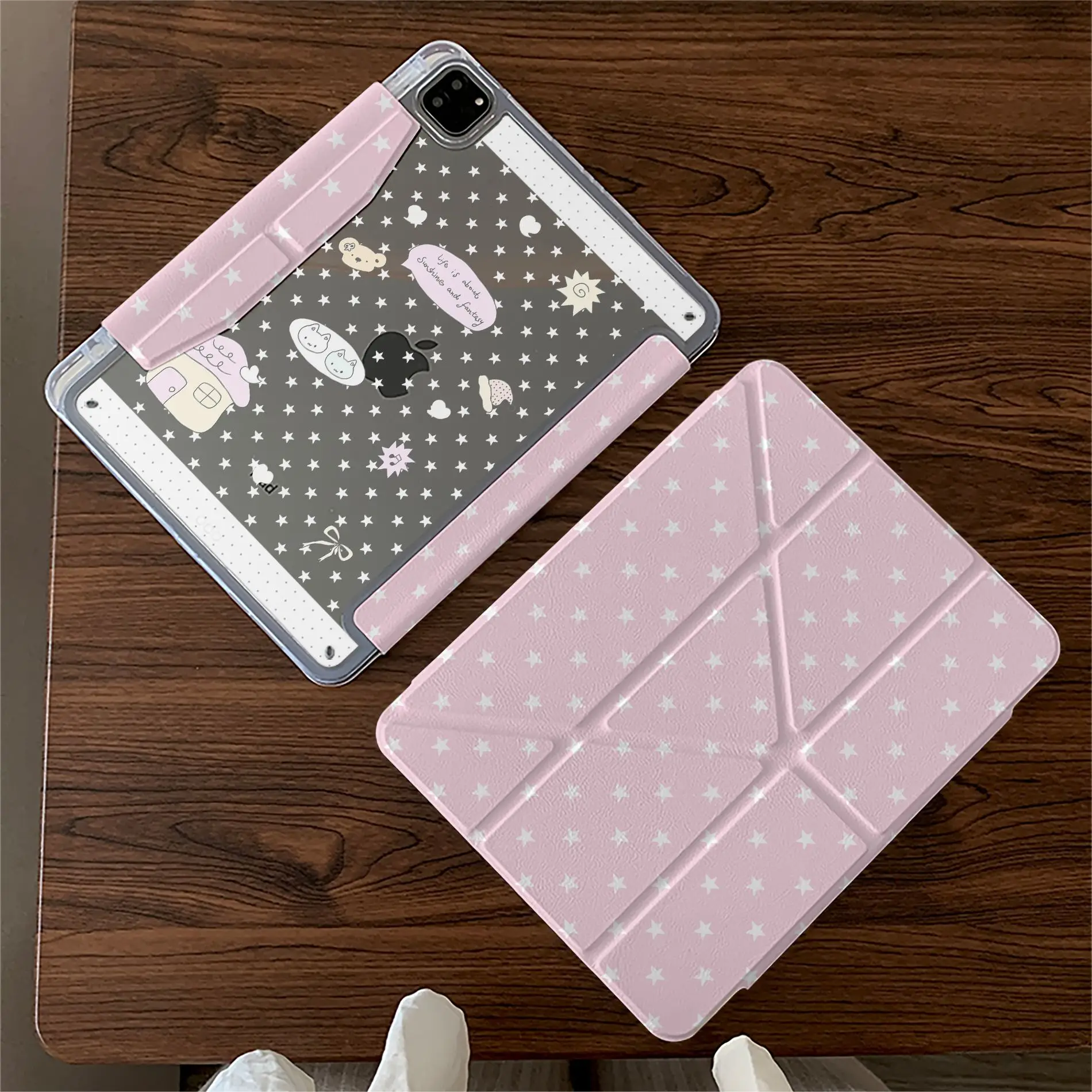 Little Winged Star iPad Case For iPad Pro 11 13in 2025 iPad Pro 12.9in Air7 10th 11th M4/5 MINI Anti-fall Magnetic Buckle Cover