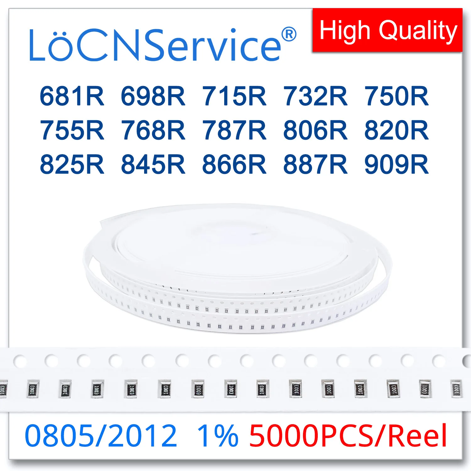 LoCNService 0805 1% 5000PCS 681R 698R 715R 732R 750R 755R 768R 787R 806R 820R 825R 845R 866R 887R 909R 2012 Resistor OHM