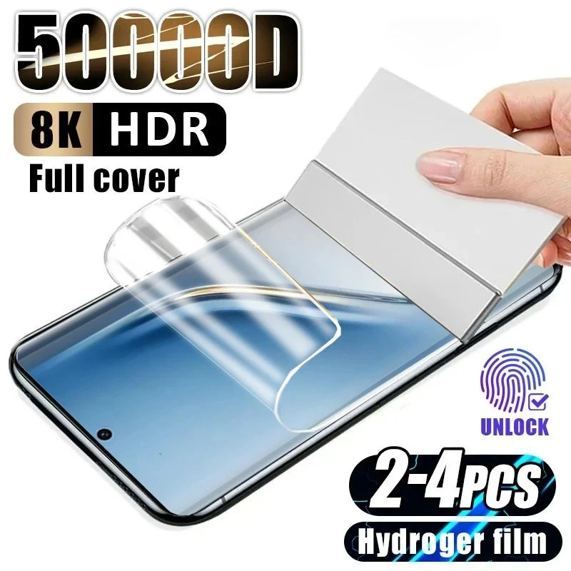 

2-4Pcs Full Cover Silicone Hydrogel Film for Tecno Camon 40 Pro 30 Premier 30S Screen Protector Sprak 20 Pro Plus Film not glass