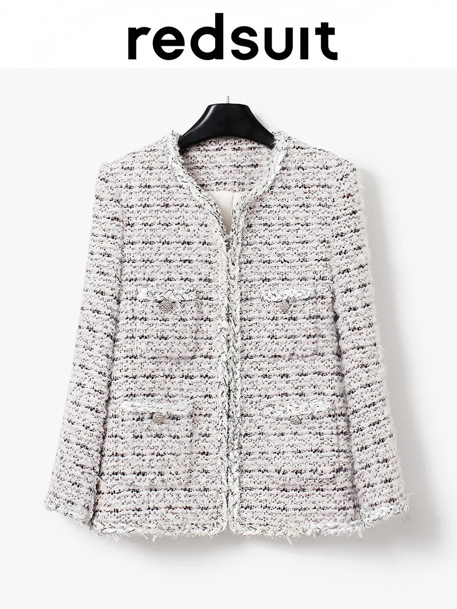 New Sharp craft cigarette ash striped tweed coat with medium length design and unique top Custom size