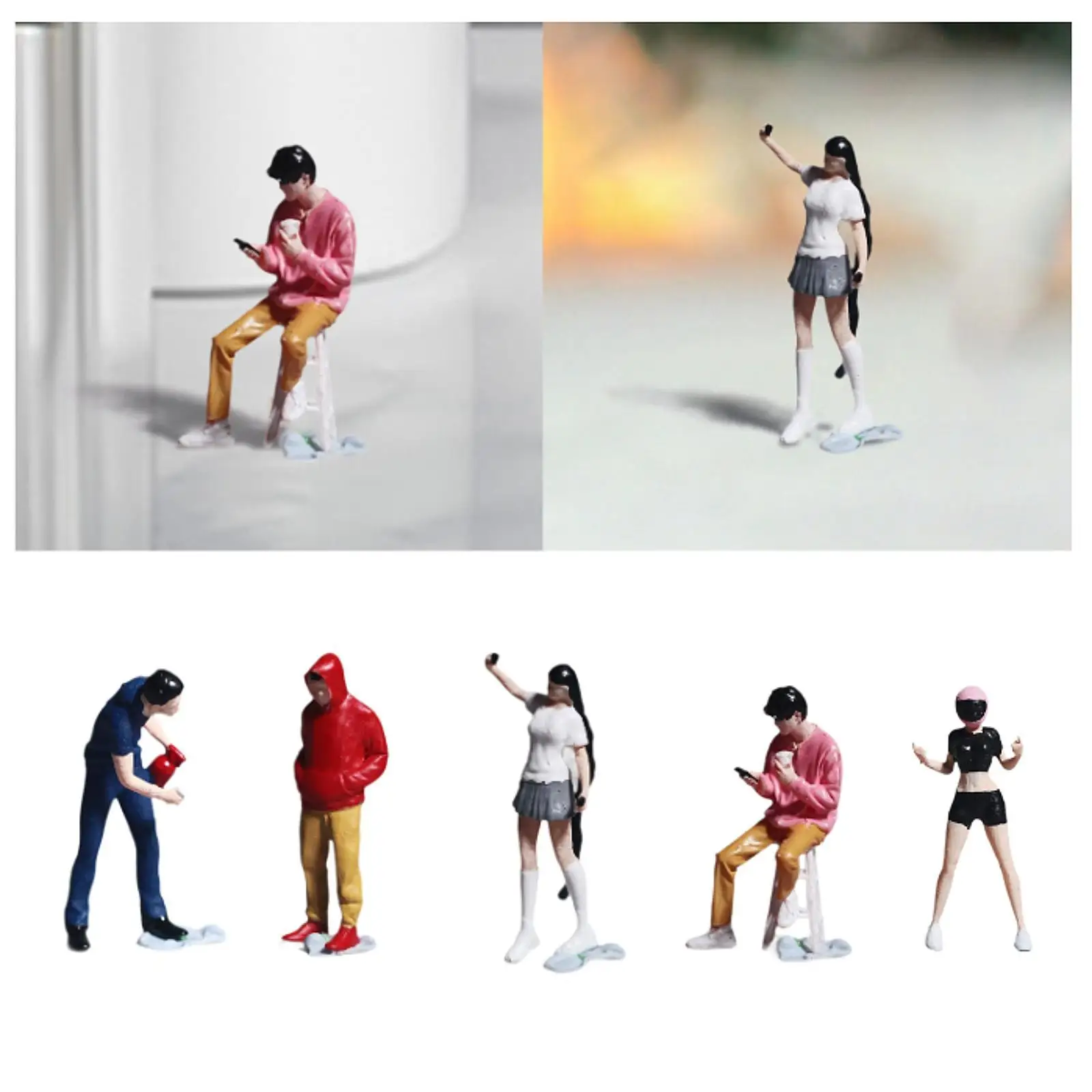 1/64 مقياس نموذج الشكل مكتب الديكور الجنية حديقة زخرفة المشهد عرض المشهد الدعائم واقعية رسمت باليد تمثال