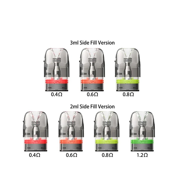 خرطوشة GeekVape Q Pod الأصلية 2 مل/3 مللي ملء جانبي 0.4ohm/0.6ohm/0.8ohm/1.2ohm لسجائر Wenax Q Pro E