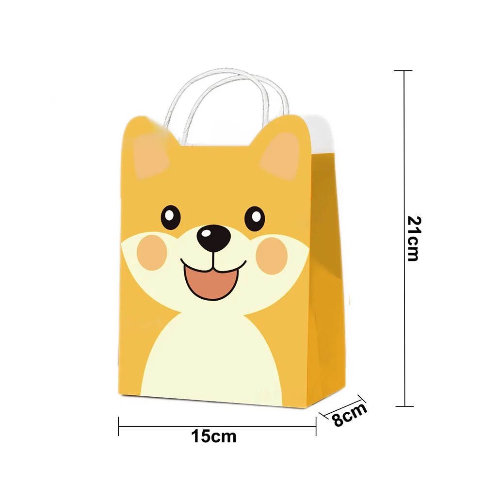 5/10/15/20/30/50 stücke Nette Cartoon Tier Papier Taschen mit Griff Süßigkeiten Snack Tasche Kinder Geburtstag Party Dekoration Lieferungen Geschenke – Detail 6
