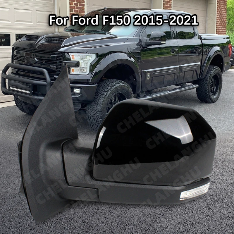 1Pc Left 18Pin Reversing Mirror For Ford F150 2015 2016 2017 2018 2019 2020 2021 Rear Mirror Assembly Turn Lamp Black