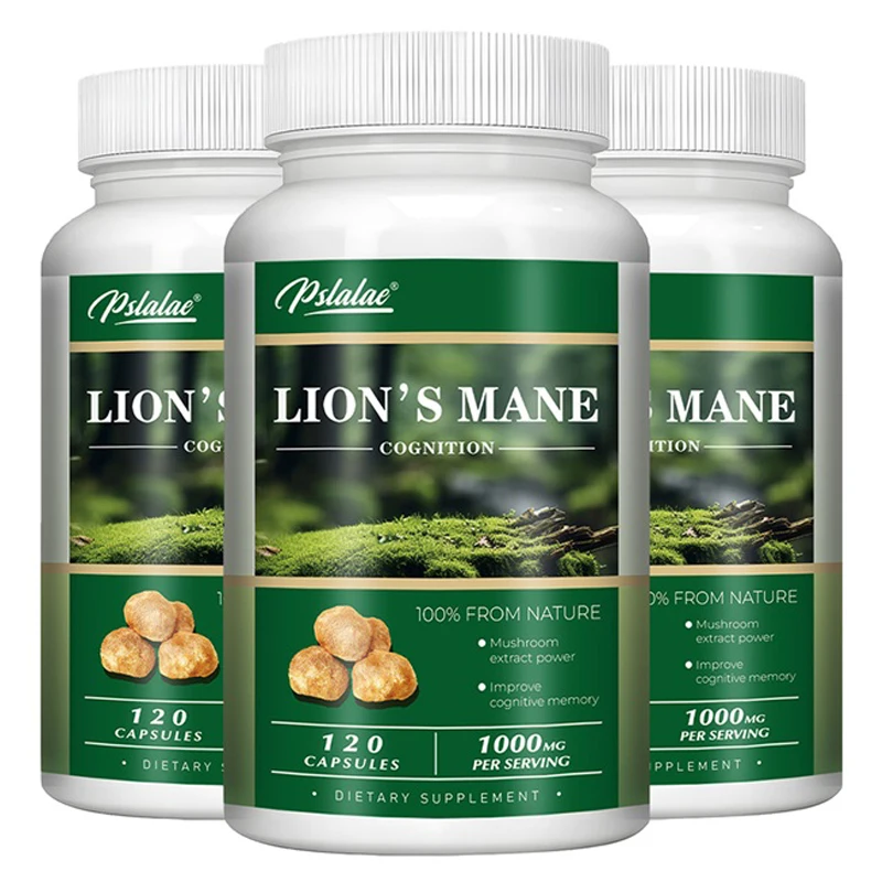 

Lions Mane Capsules - Brain Supplement for Memory&Focus Relief Stress Better Mood