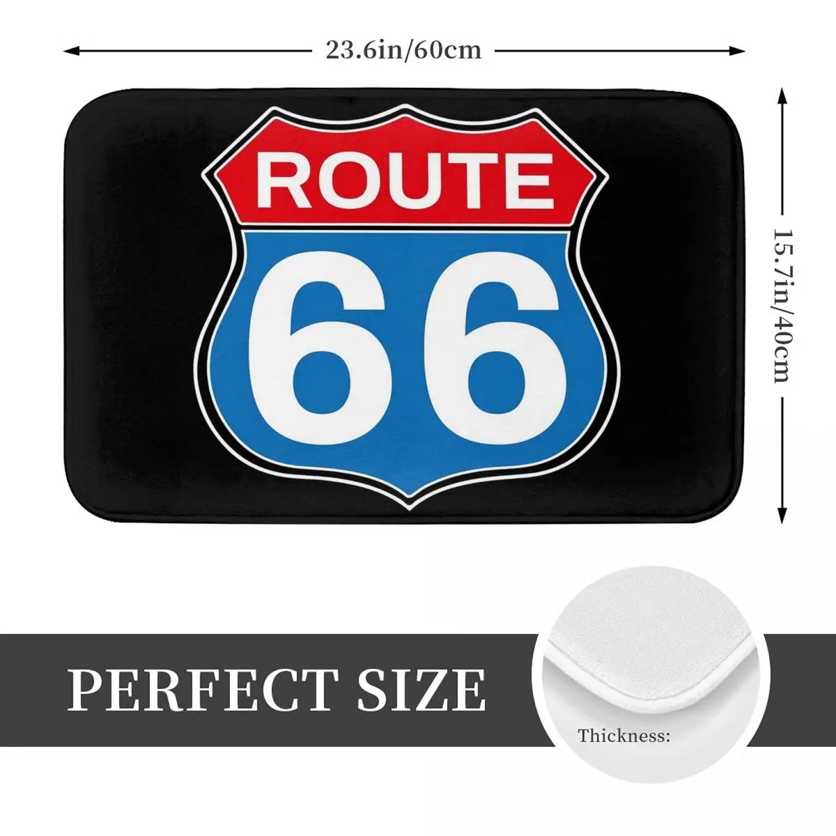 Biker Route 66 Mother Road American Doormat Anti-skid Bath Mats Home Entrance Rugs Kitchen Living Room Carpet Hallway Footpad