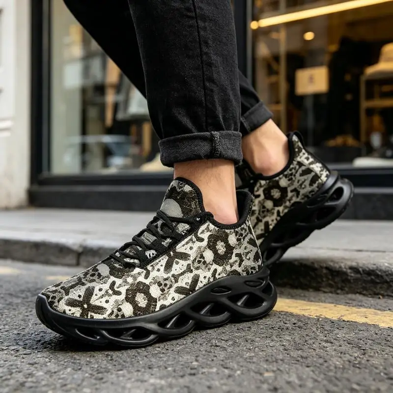 Ladies Men's Casual Sneakers，Color：Twisted pattern，Size：Various specifications available，Simple Design，Skull Eagle Pattern，Suita