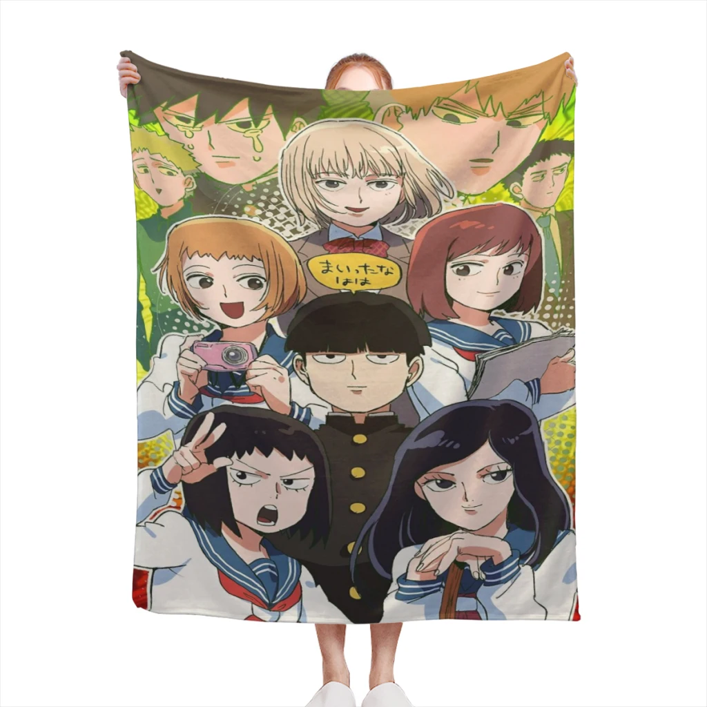 Mob Psycho 100 Comfortable Flanne Blanket Fluffy Soft Bedroom Decor Sofa Blankets Comforter Home and Decoration