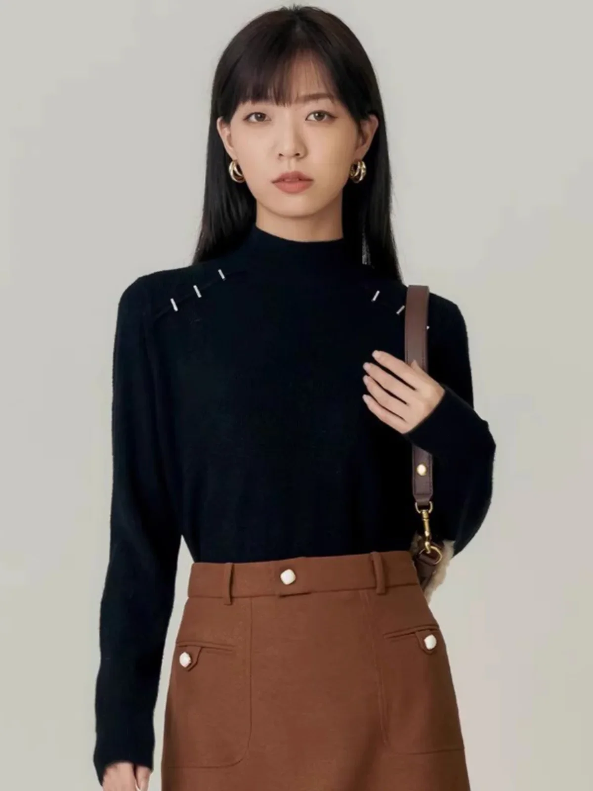 

Sweaters Jumpers Pullovers Womens Elegant Chic Woman Y2k Top Party Business Detail Night Leopard Jogging Merino Patchwork Ins