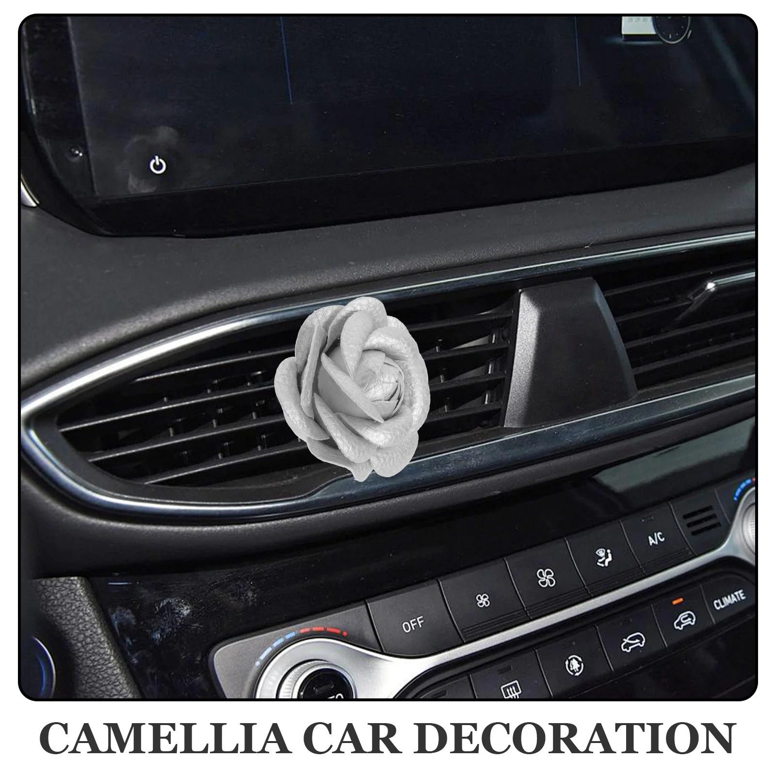 

Silver Camellia Car Air Vent Perfume Universal Fit Modern Freshener Eco-Friendly Fragrance for Car Office Room