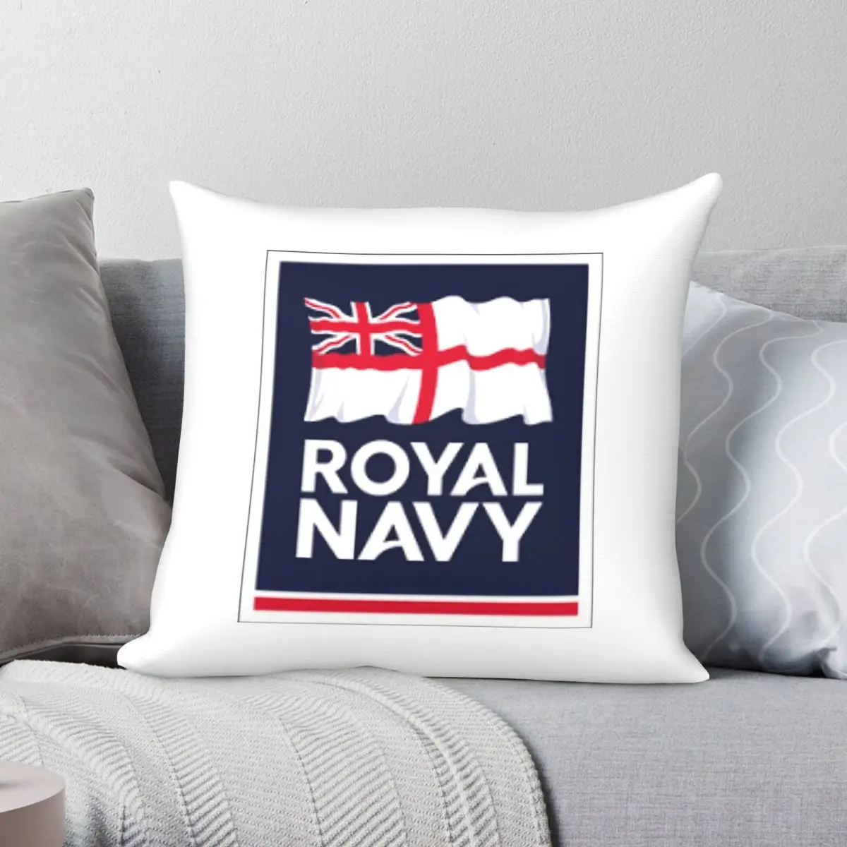 Royal Navy British Square Pillowcase Polyester Linen Velvet Creative Zip Decor Pillow Case Bed Cushion Cover