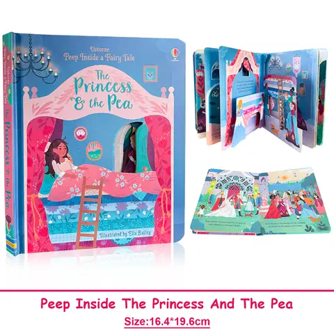 Usborne Peep Inside A Fairy Tale The Princess and The Pea Educational English Picture Books for Kids Baby 3D Flap Story Book