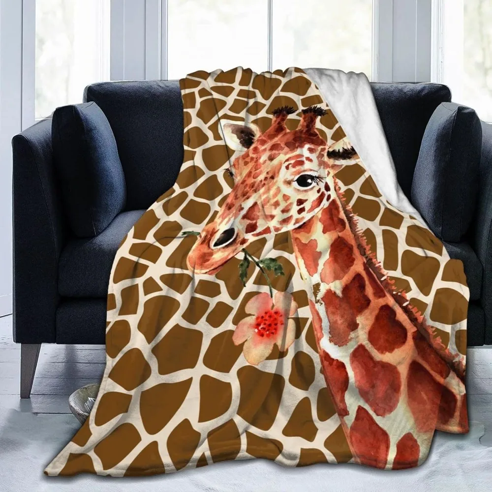 Giraffe Ultra-Soft Flannel Blanket Throw Blanket Bed Sofa Couch Living Room for Adults and Kids 60 X 50 Inch