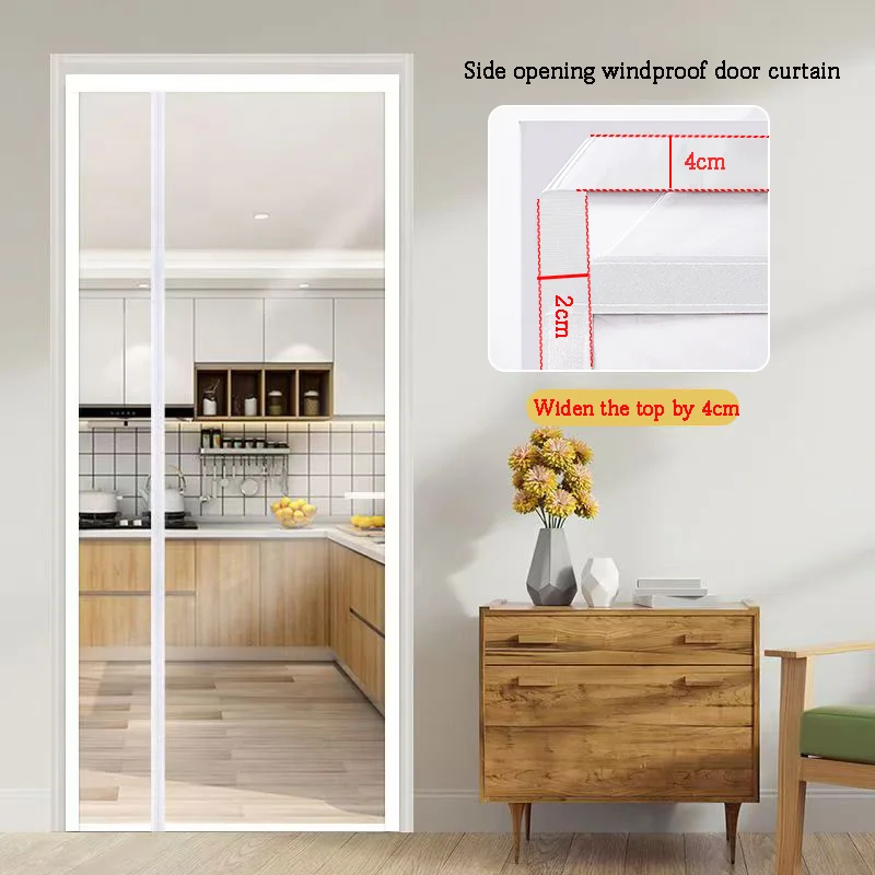 Side open winter and summer dual-use magnetic transparent air conditioning door curtain anti-oil smoke kitchen partition curtain