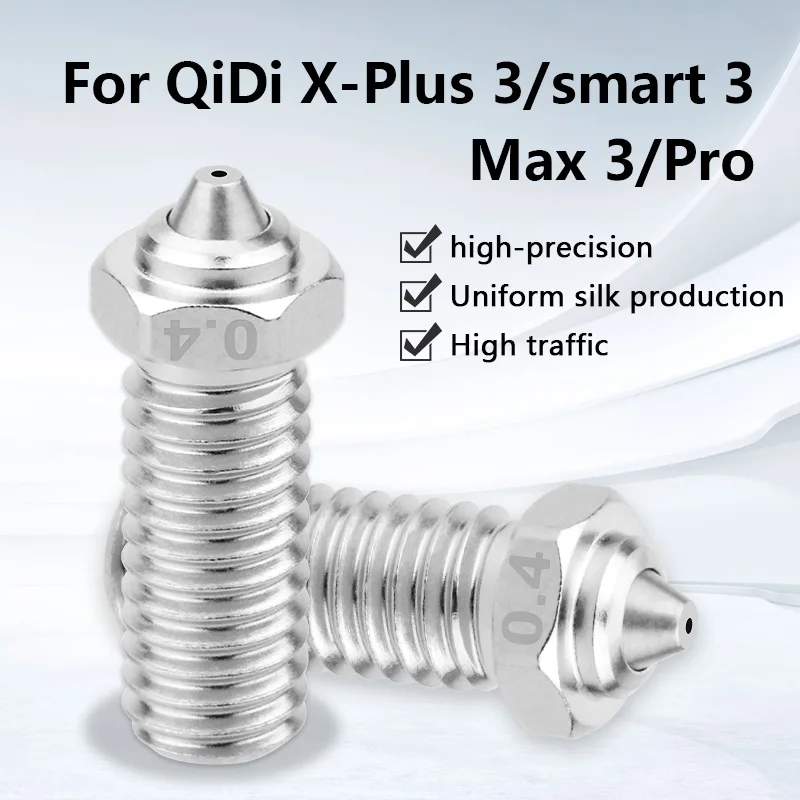 Bimetal Nozzle for QIDI Q1-Pro/X-Max 3/X-Plus 3/X-Smart 3  Plated Copper Hardened Steel Nozzle