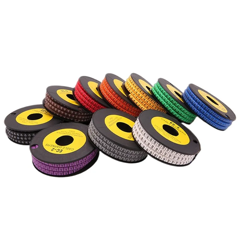 

EC-0/1/2/3 Cable Wire Marker 0 to 9 For Cable Size 1.5-10mm2 14 AWG to 8 AWG Coloured Cable Marker