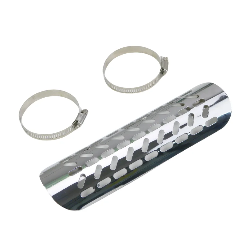 

Chrome/Black Exhaust Muffler Pipe Heat Shield Heel Guard For Harley Honda Kawasaki Suzuki Yamaha