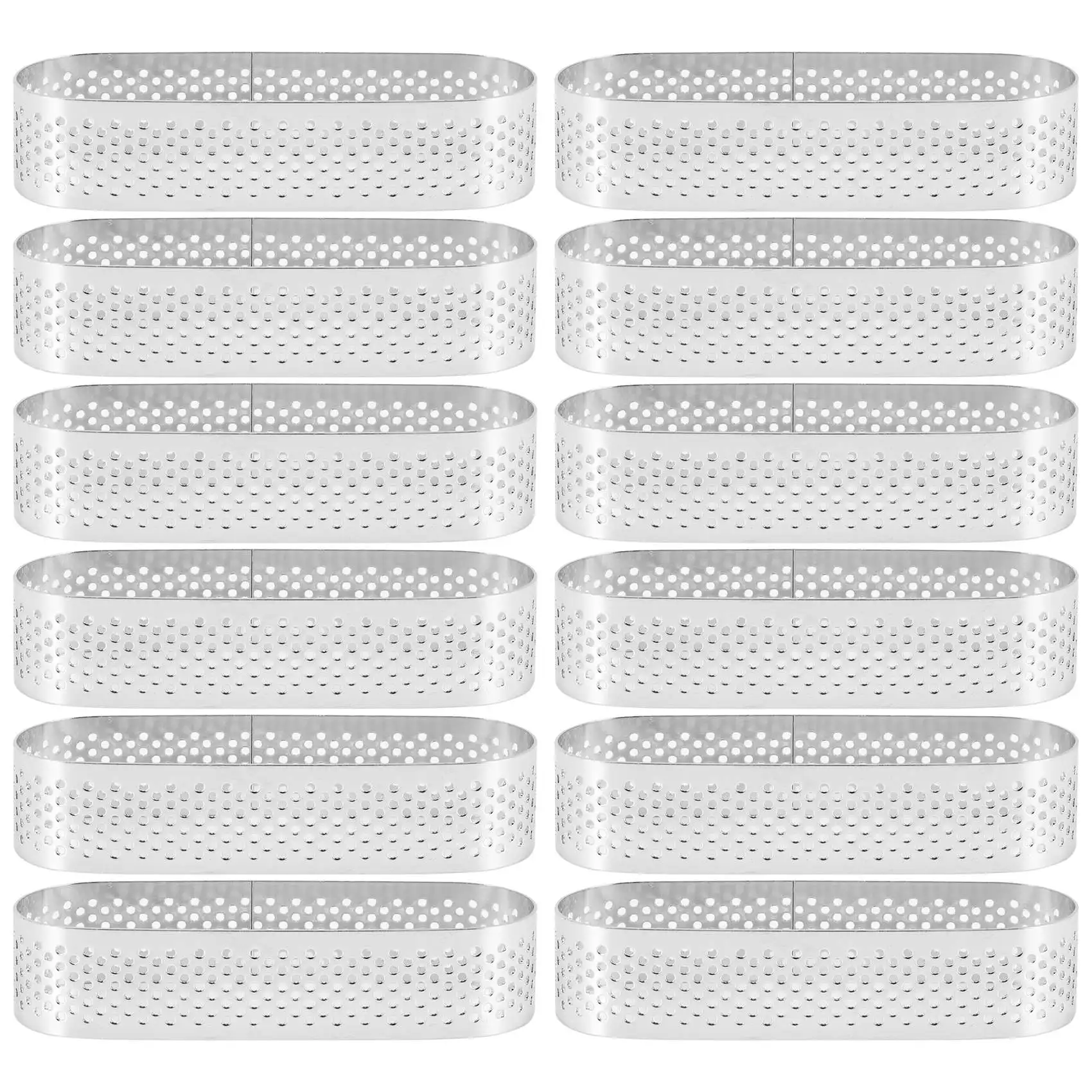 

Activity 12Pcs Oval Tartlet Molds French Dessert Mousse Fruit Pie Tart Ring Quiche Cake Mold, Stainless Steel Tart Mousse Ring