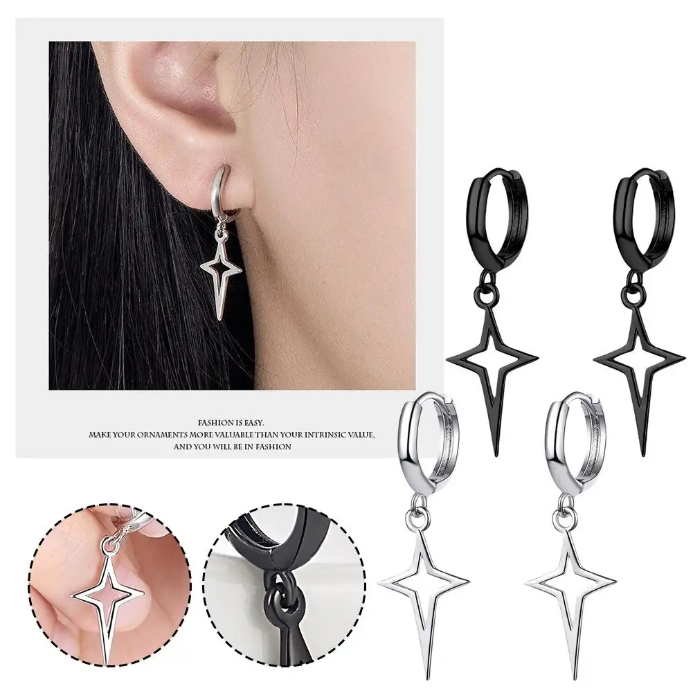 Hollow Dangle Earring Star Small Hoop Earring For Women Teen Girls Dainty Huggie Hinged Dangling Earring For Party Star Ear U9P4