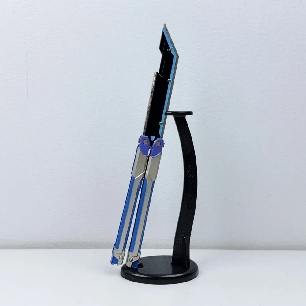 Juguete Artesanal de Mercancía del Juego Valorant, 20 cm (7,8 pulgadas), Cuchillo Mariposa RGX Plegable, Aleación de Zinc, Incluye Funda, No Afilado