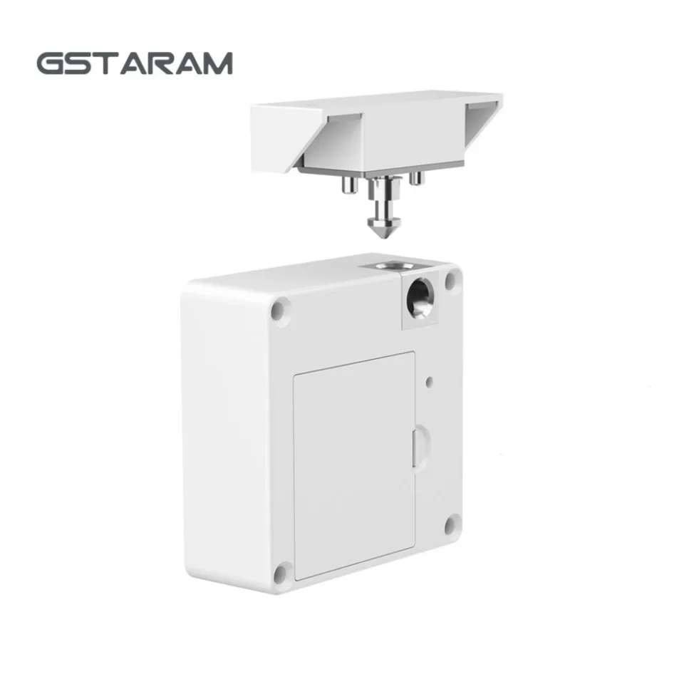 White ABS Non-Punching Invisible Lock - Keyless and Hassle-Free with Smart Electronic Features Rfid Lock Wifi Drawer Lock