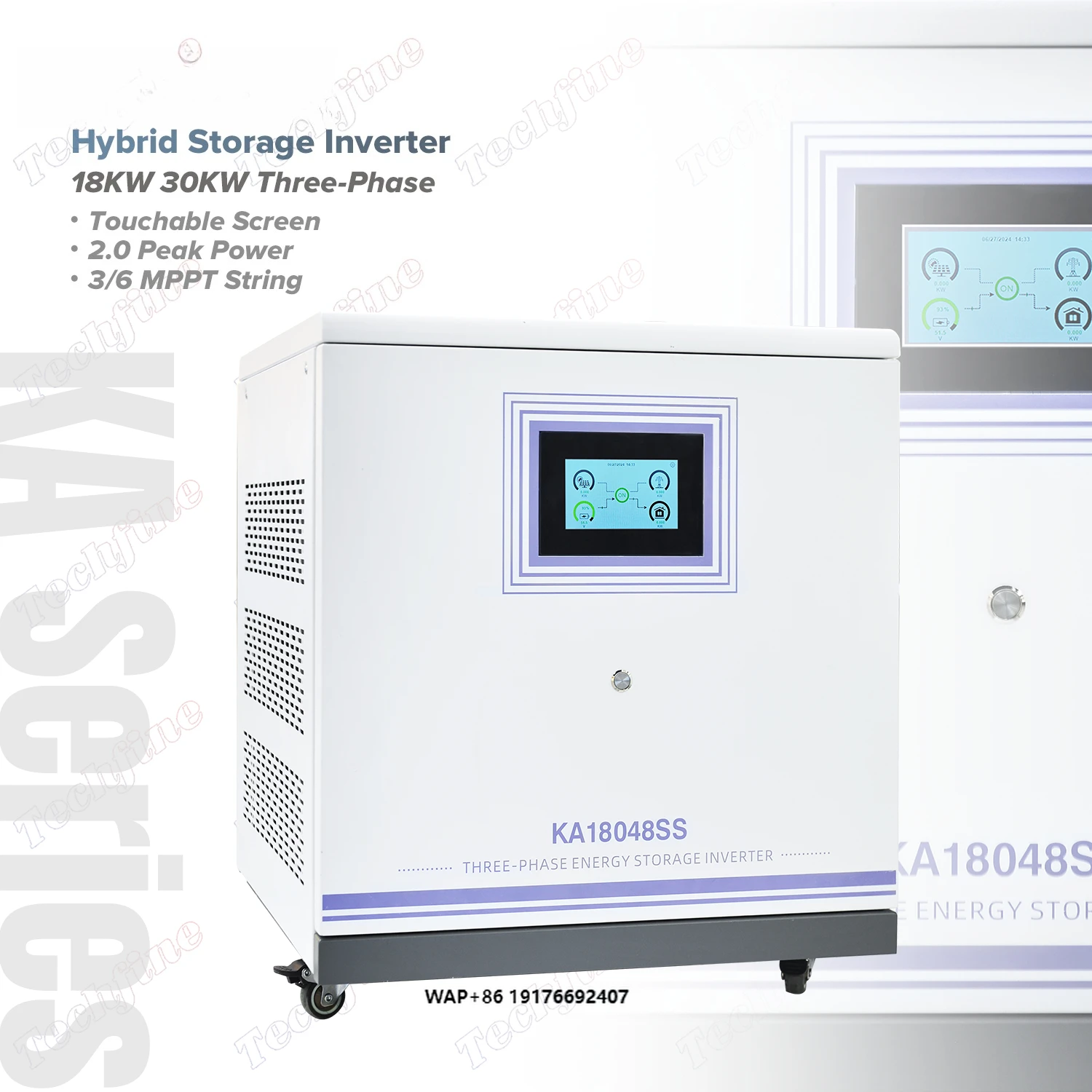 Commercial 3 phase Triple 'MPPT String Inverter 18kw 30kw Hybrid Solar inverter for 48V Battery system