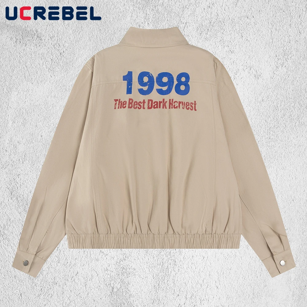 المتعثرة طباعة البضائع سترة رجالي ريترو شارع العليا الخريف فضفاضة طويلة الأكمام التلبيب ملابس خارجية رجل