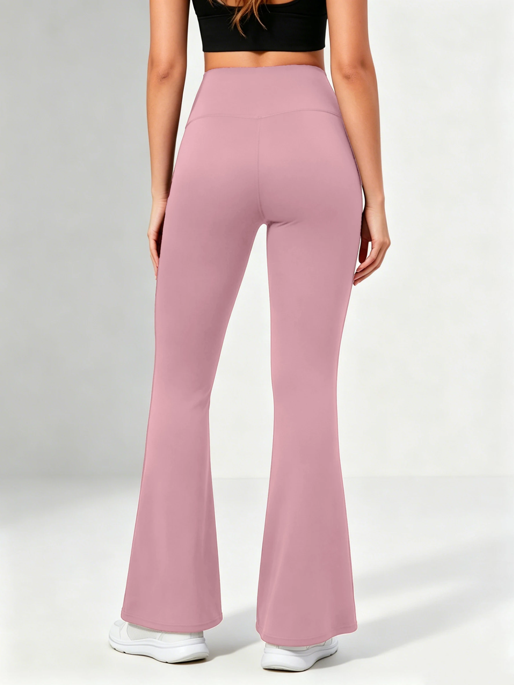 Women's Super Soft Flare Pants with Pockets, High Waisted Tummy Control wide-leg Yoga Leggings Bell Bottoms Casual Workout Pants