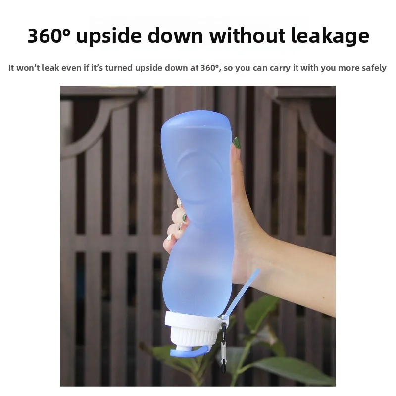 Silicone water cup Portable folding cup, summer sports belt anti-drop cup