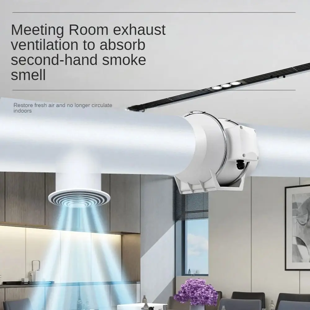 1Pcs Durable Silent Industrial Exhaust Fans 4/6inch Round Pipe Duct Fan Air Clean Ventilator Bathroom Kitchen Toilet Wall