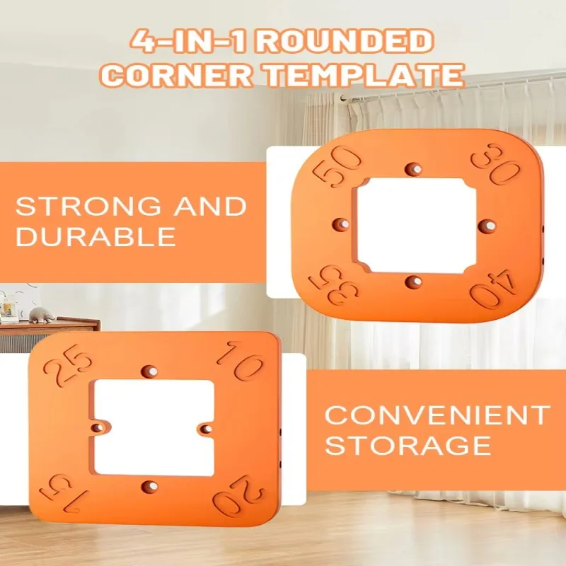 Woodworking Router Corner Radius Templates Jig R10 to R50 Routing Curved Corners Milling Circular Radian Hardness ABS Tool