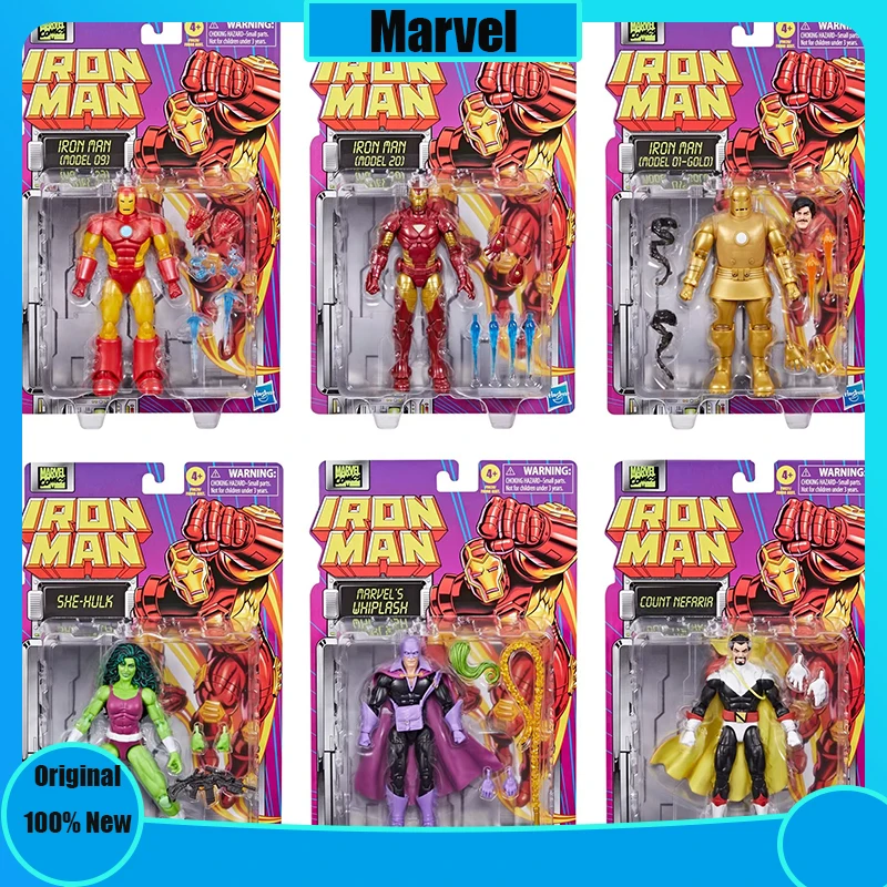 Original Marvel Legends Retro Wave 2024 Iron Man Model 01 Glod Mark 01 09 20 Count Nefaria Whiplash She Hulk 6