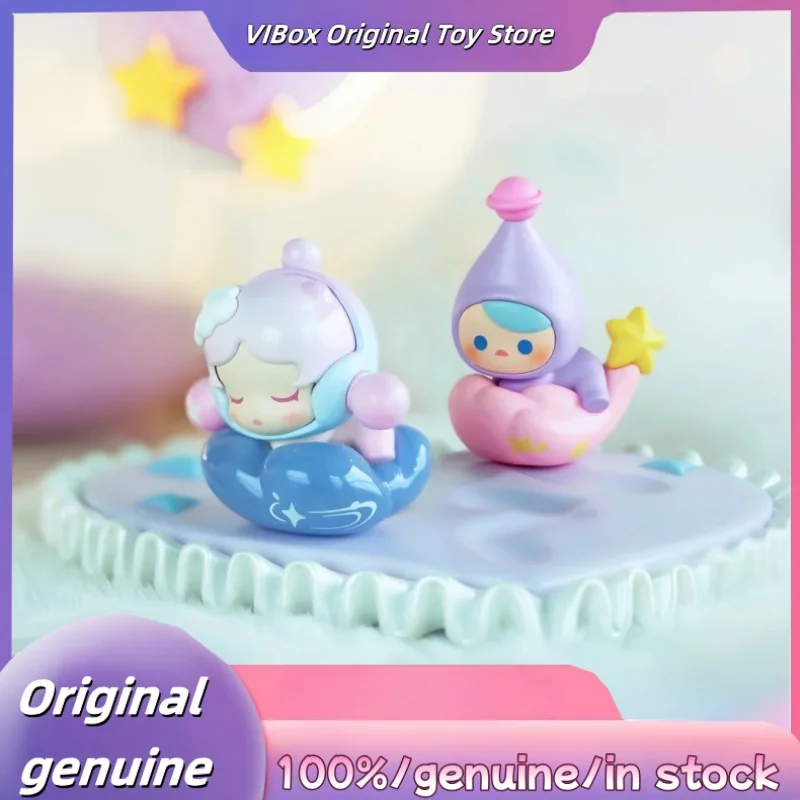 حقيقي POPMART Goodnight ، Night Sky Series Pop Bean صندوق أعمى نموذج صغير سلسلة تضيء حقيبة أعمى صندوق غامض لطيف هدية