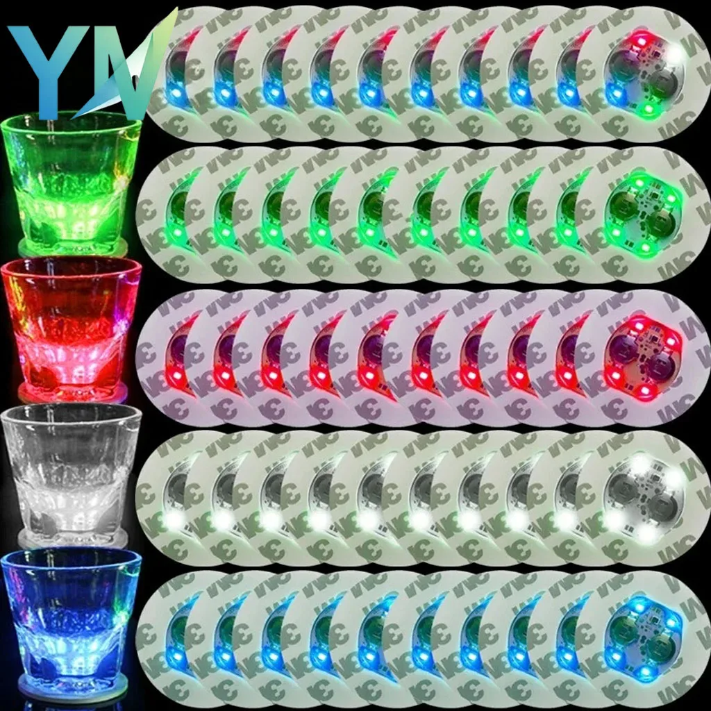 

1-200PCS Flashing LED Coaster Glow Bottle Base Sticker Cup Light for Bar KTV Nightclub Party Table Decoration Accessory