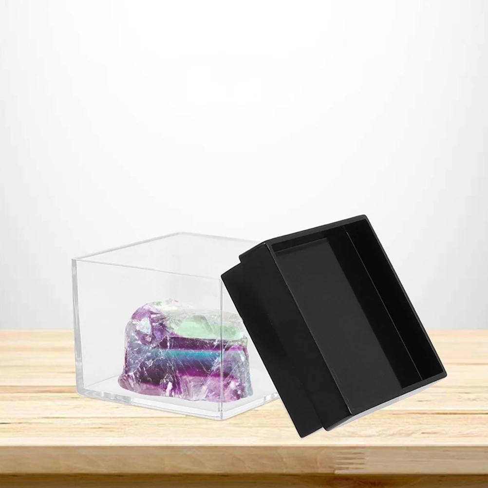 

6Pcs Transparent Mineral Specimen Display Box Sturdy Plastic Storage Case Display Container Jewelry Watch Organizer