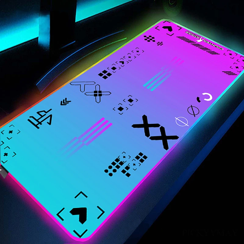 

CS GO Large RGB Gamer Mousepad Mouse Mat Gaming Desk Mat LED Keyboard Mats Luminous Desk Pads Mouse Pad For PC Mousepads