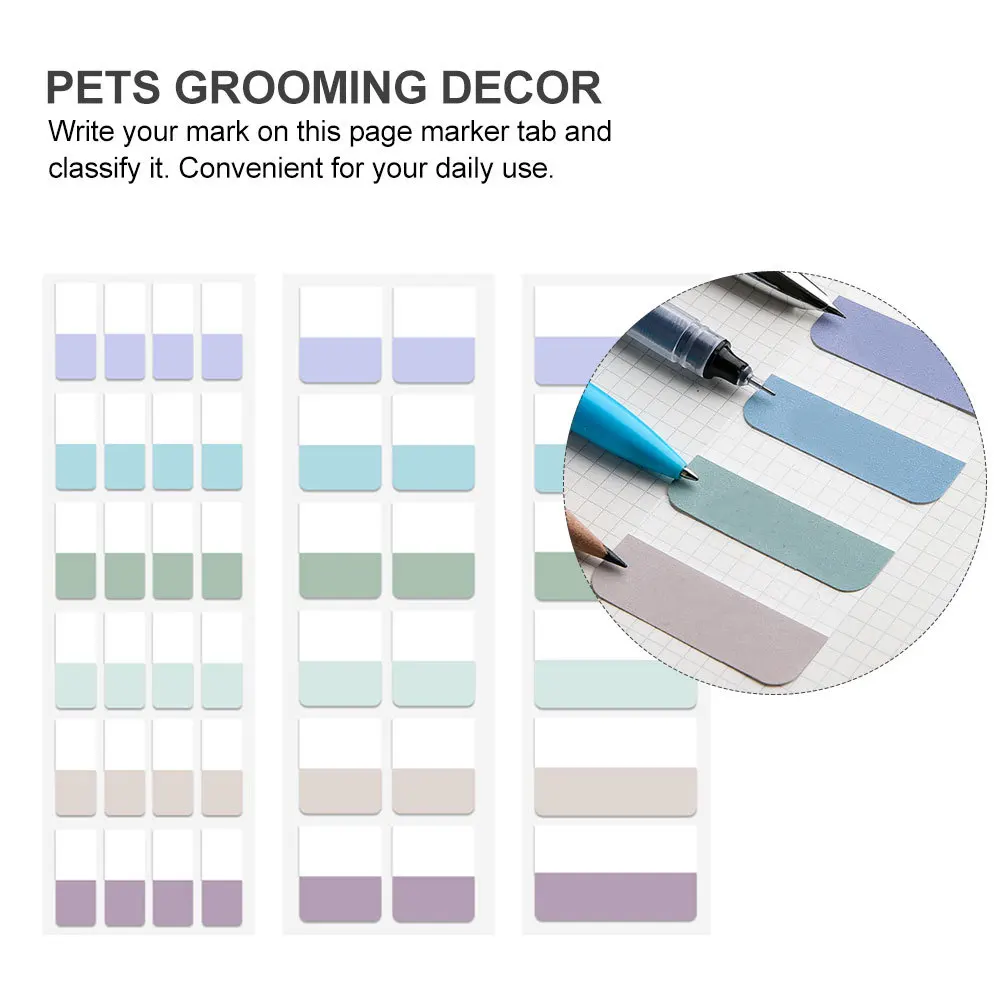 1 Set Sticker Page Marker Self-Adhesive Tabs For Notebooks Plastic Page Mats Writable Sticky Memo Pad Fast Dry Labeling