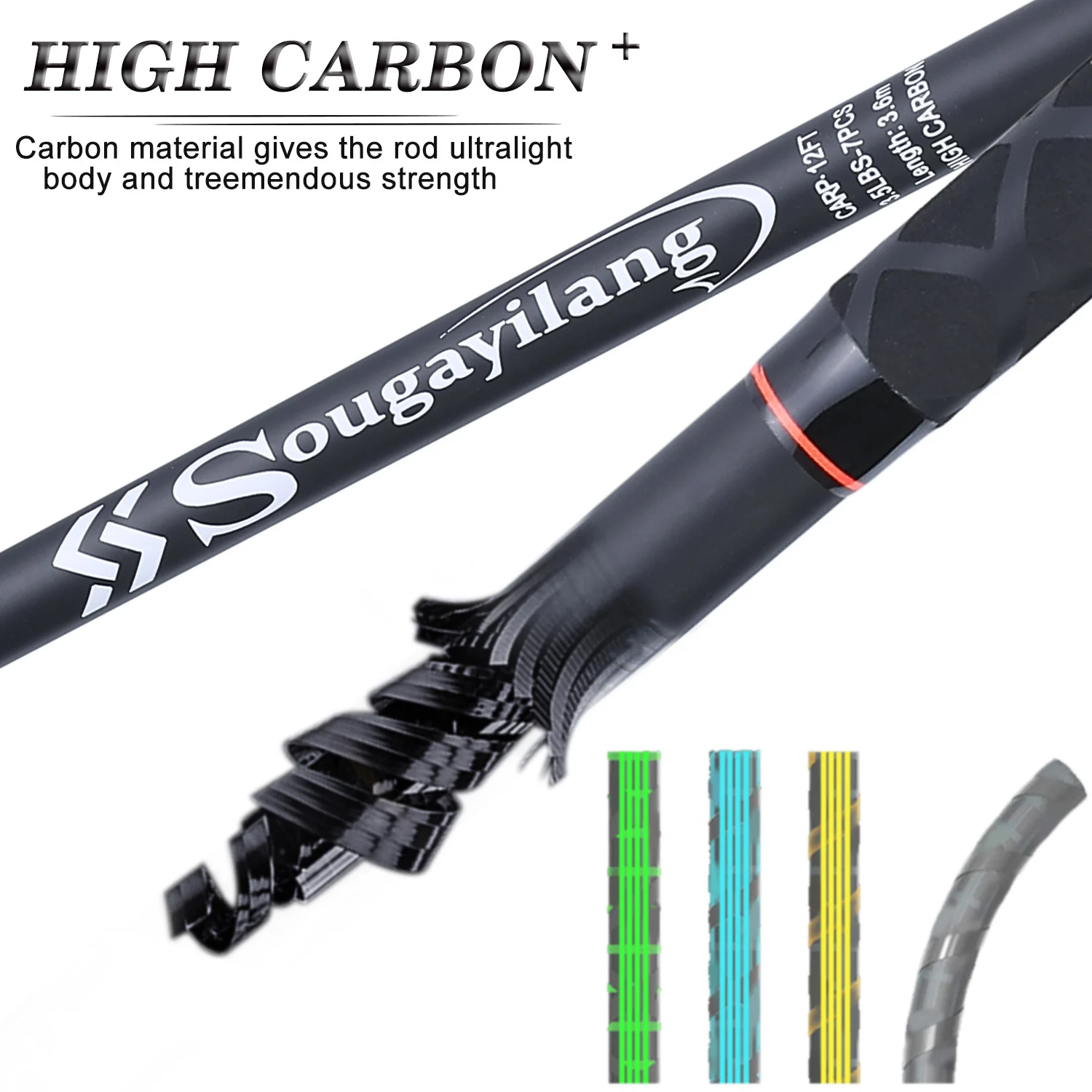 Sougayilang Carp Fishing Rods 3.0M/ 3.6M High Carbon Fibe Feeder Fishing Rod Max Drag 15Kg Travel Fishing in The Pond and River