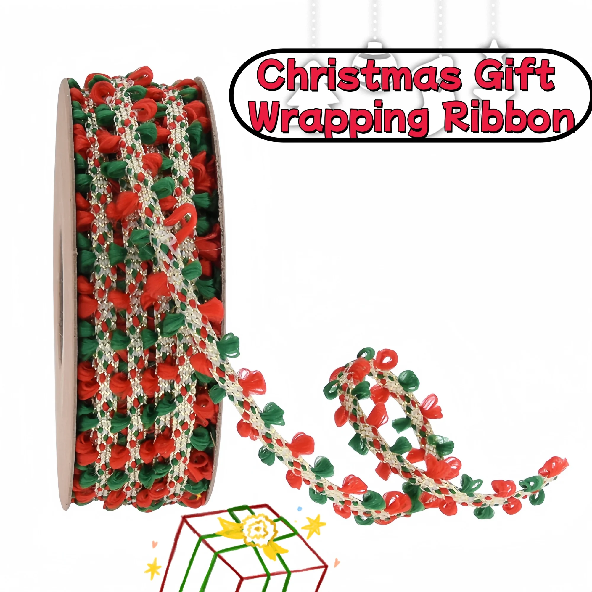 

Christmas Gift Wrapping Ribbon Plush Silk Fabric for DIY Bows and Stylish Packaging 1 Roll Festive Decor Ribbon for Candy Box