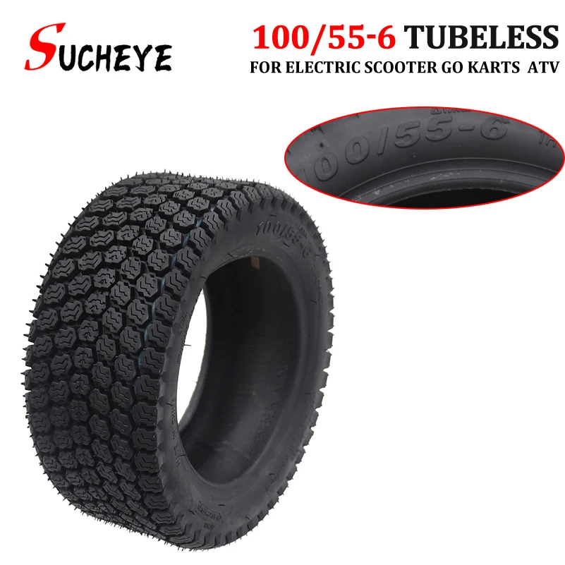 100/55-6 Tubeless Tire Slick Vacuum Tyre for Electric Scooter Go Karts ATV Quad Bike OFF-Road