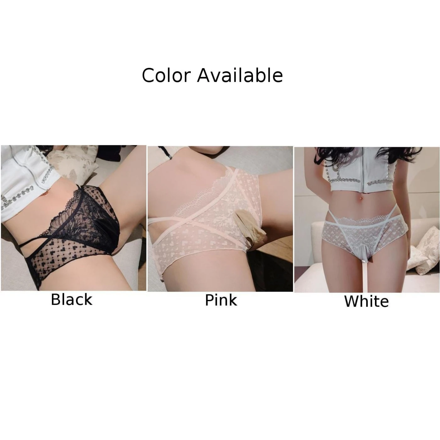 2022 Men Sexy Open File Thongs Low Rise Open Crotch See-Through G-string Underwear Male Lace Sissy Crotchless Briefs Lingerie