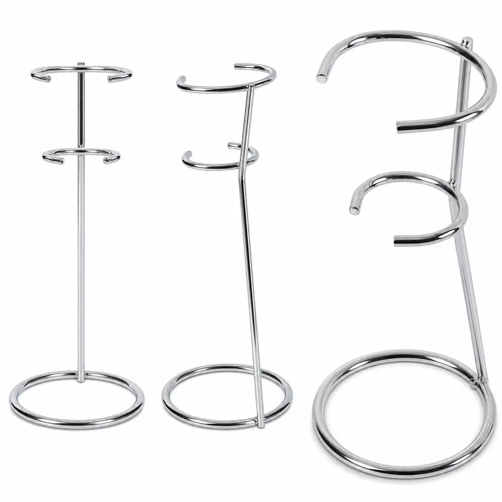 Freestanding Milk Frother Stand Round Base Dual Support Rings Coffee Stirrer Rack Space Saving Hand Mixer Holder view 2