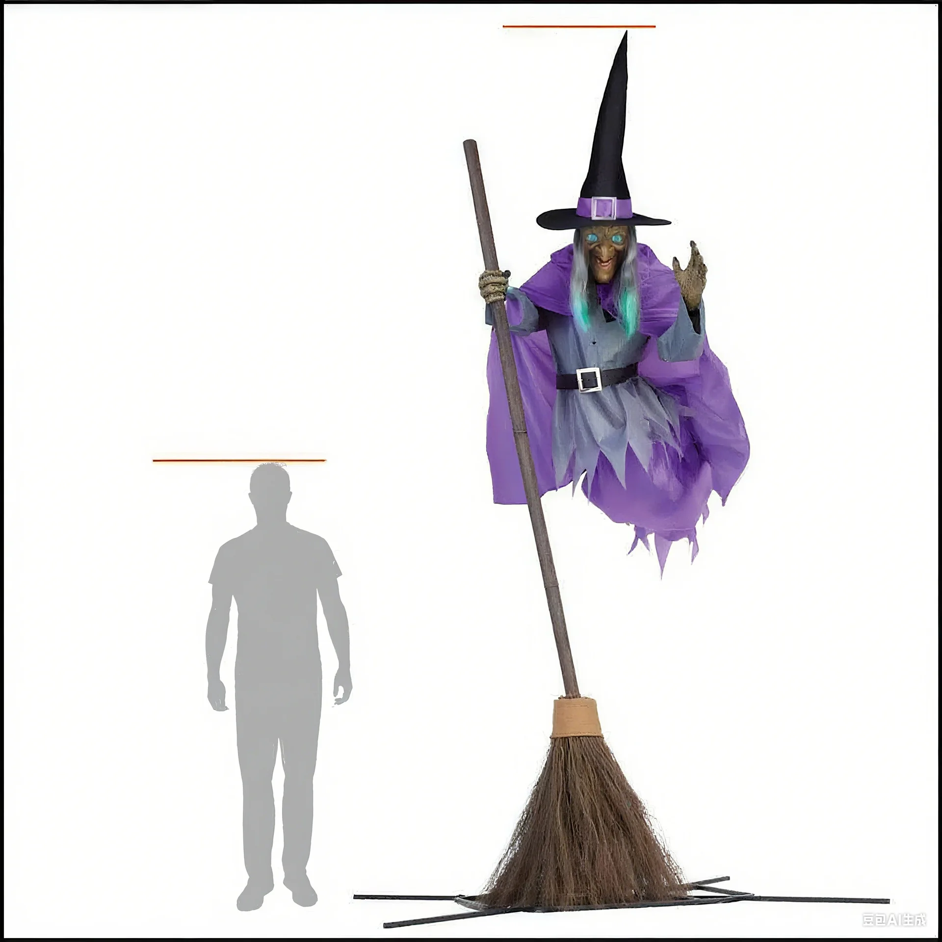 New Halloween Flying Broom Witch Witch Party Decoration Prop Show Prom Party Decoration