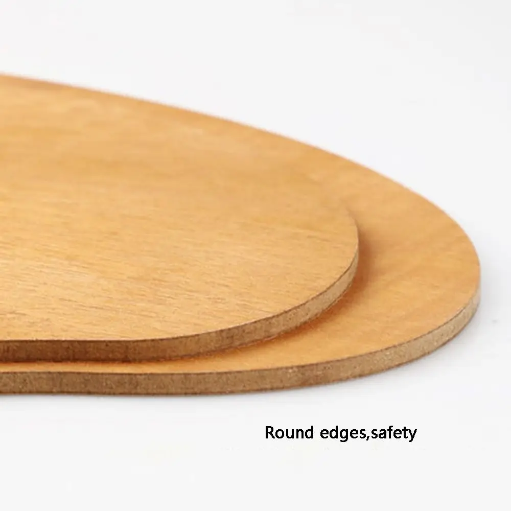 Practical Painting Color Oil Paint Palette Oval/Square 4 Size Artist Paint Tray Wooden Thumb Holder Acrylic Pallets