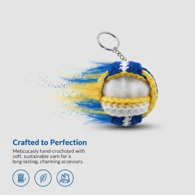 Kawaii Volleyball Keychain 1Pcs Knitted Crochet Fancy Doll Pendant for Best Friend Gift Bag