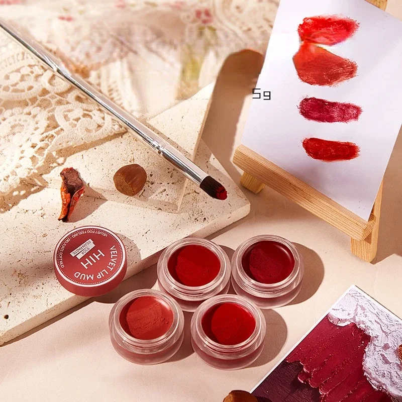 4 Colors Matte Lipstick Lip Mud Waterproof Moisturizing Velvet Mousse Solid Lip Gloss Tint Long Lasting Make Up Korean Cosmetics