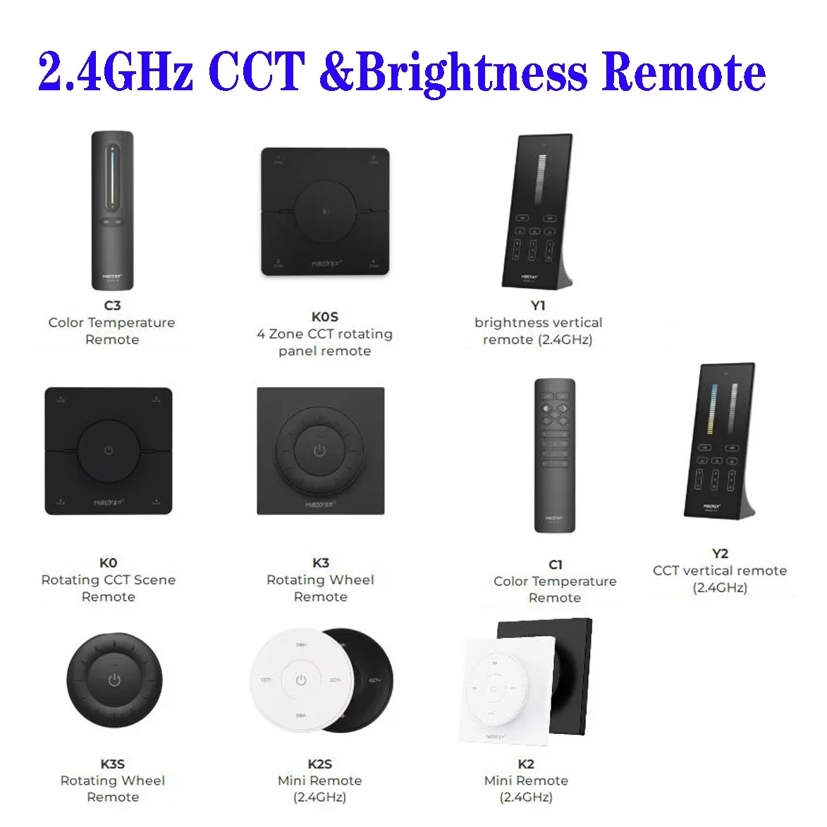 *MiBoxer 2.4G 2.4G Remote (CCT & Brightness) Controller Compatible with MiBoxer/Mi-Light 2.4G Series Products