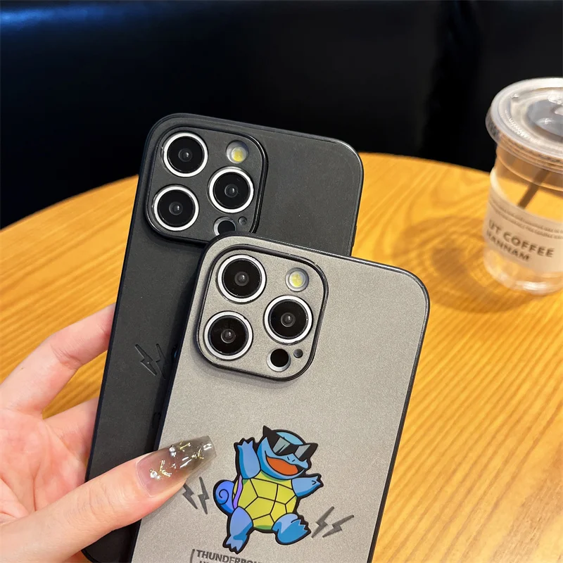 الفاخرة تنقش الجلود P-Pokemon السنجاب الليزر قضية الهاتف آيفون 11 12 13 14 15 16 17 برو ماكس زائد للصدمات الغطاء الخلفي ﻿ ﻿