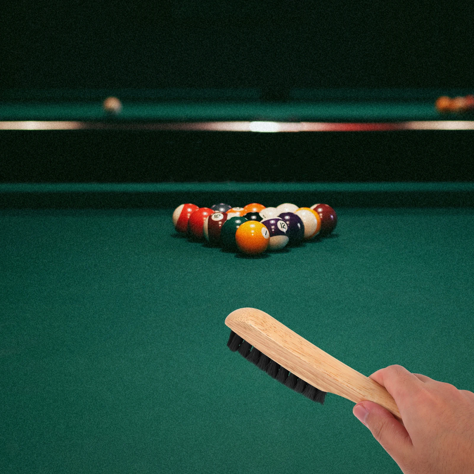 

Billiard Pool Table Brush Wooden Handle Convenient Cleaning Tool for Felt Surface Rail Dust Removal Pool Table Cleaner Accessory